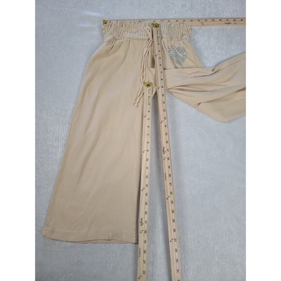 bebe Women's Y2K Capri length lounge pants bling beige Size Medium Mcbling - Picture 5 of 9